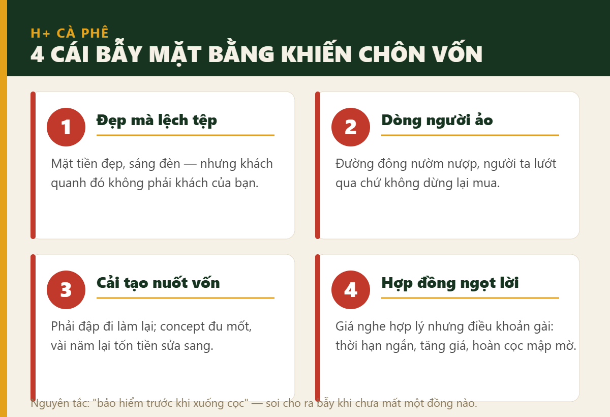 Bốn cái bẫy mặt bằng khiến người vốn nhỏ chôn tiền